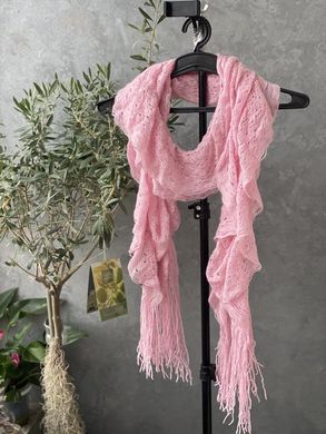 Шарф рожевий з красивим плетінням