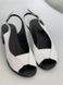 Белые кожаные босоножки лодочки на каблуке из натуральной кожи
