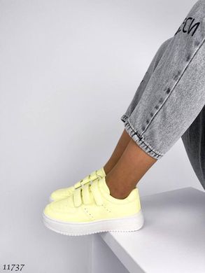 Лимоні кросівки із єко шкіри на липівках