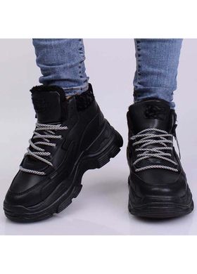 Черные кроссовки, зимние ботинки на меху 36