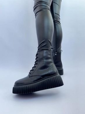 Стильні чорні черевики з натуральної шкіри