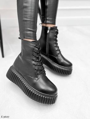 Стильные черные ботинки из натуральной кожи 37