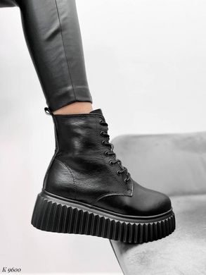 Стильные черные ботинки из натуральной кожи
