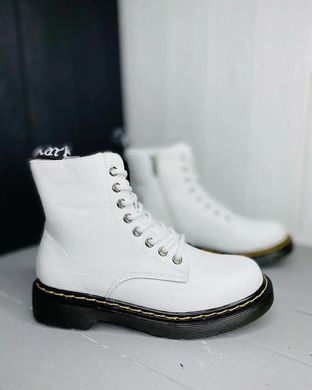 Белые ботинки из натуральной кожи с молнией