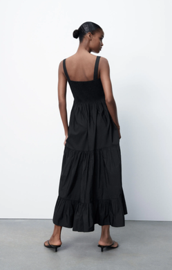 Черный сарафан в стиле зара, платье в пол S