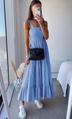 Голубой сарафан в стиле зара, платье в пол S