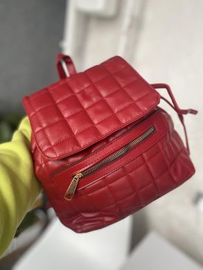 Якісний червоний рюкзак із еко шкіри