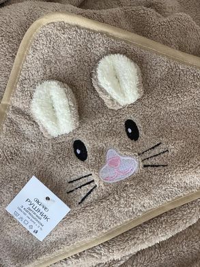 Детское полотенце с капюшоном «мышка» отличный подарок