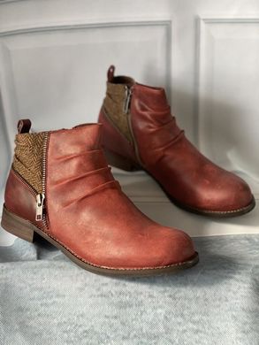 Бордовые ботинки из натуральной кожи, ботильоны бренд caterpillar