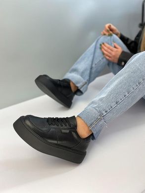 Черные кроссовки из натуральной кожи fashion