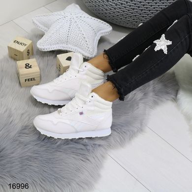 Белые зимние кроссовки на меху, спортивные ботинки женские 36