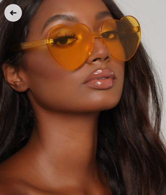 Солнцезащитные имиджевые очки желтые "сердечки"