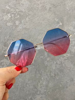 Солнцезащитные очки имиджевые с розовато-голубым градиентом