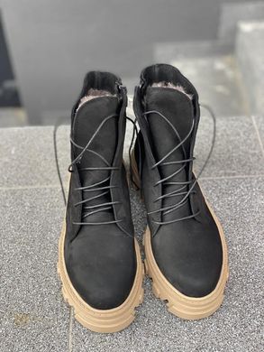 Зимові черевики із натурального нубуку на хутрі